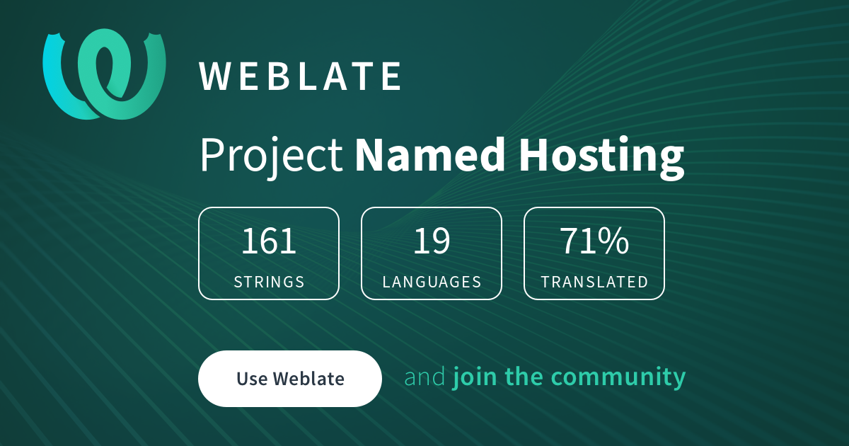 Hosting translate. Weblate.
